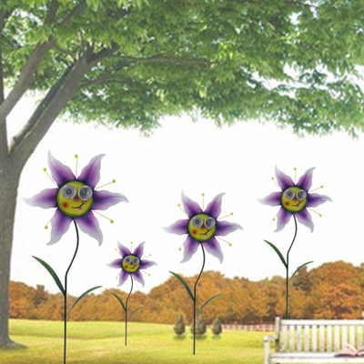 decoración de metal jardín de flores solar estaca luz proveedor china gloria sino