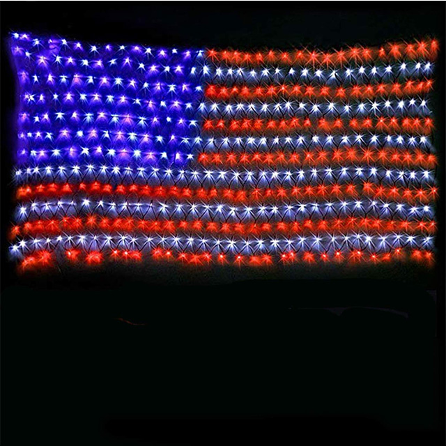 luces de cadena de bandera americana 420 led jardín luces decorativas proveedor de china