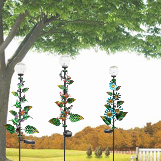 metal flor molino solar jardín iluminación estacas decoración fabricante sino gloria